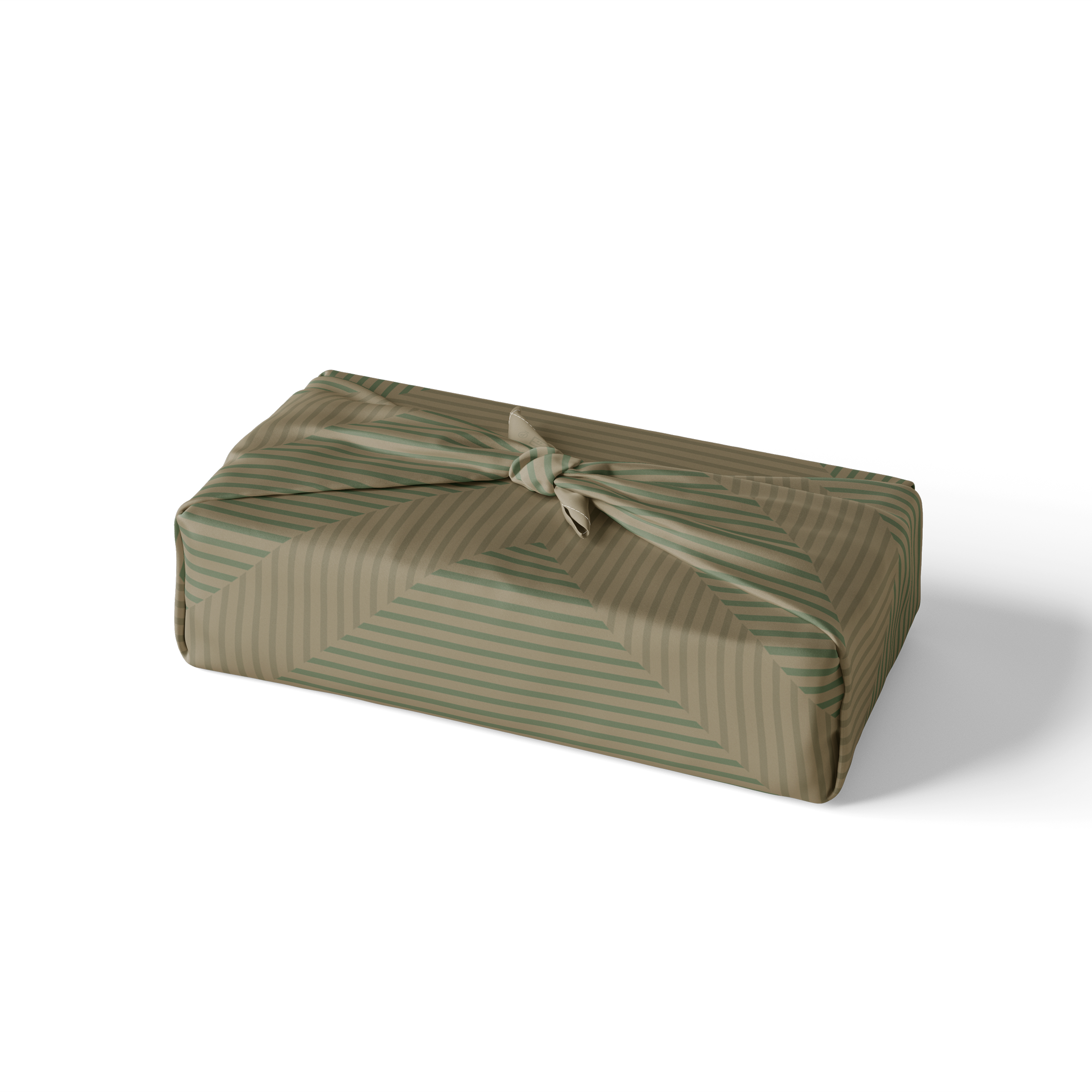 Geo Silk Pocket Square in Forest Green and British Khaki