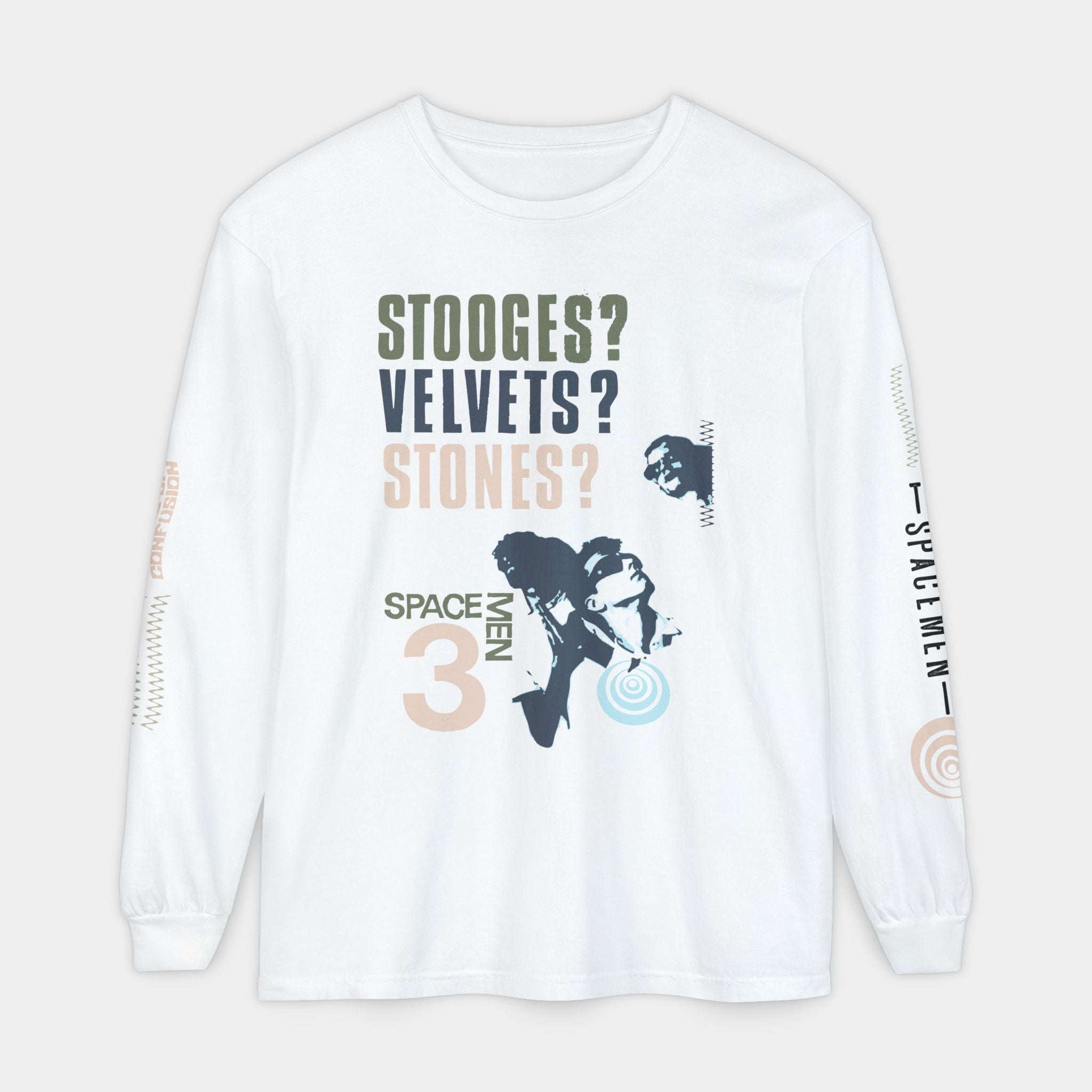 Spacemen 3 Influences Garment-dyed Long Sleeve T-Shirt